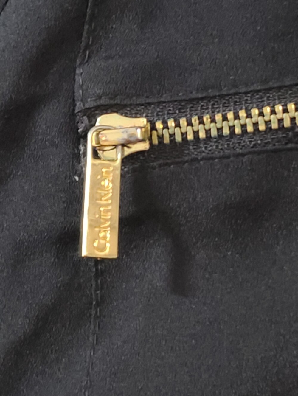 Calvin Klein Black roll-sleeve utility Button-Front Shirt Gold Zipper Accents - Picture 5 of 16